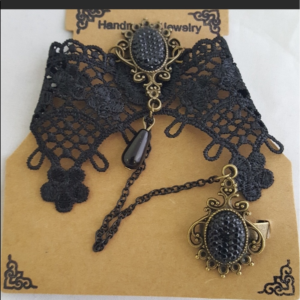 Black Lace Hand Harness Whimseygoth OSFM